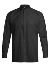 Hemd Stehkragen schwarz für Herren – schwarzes GREIFF Businesshemd